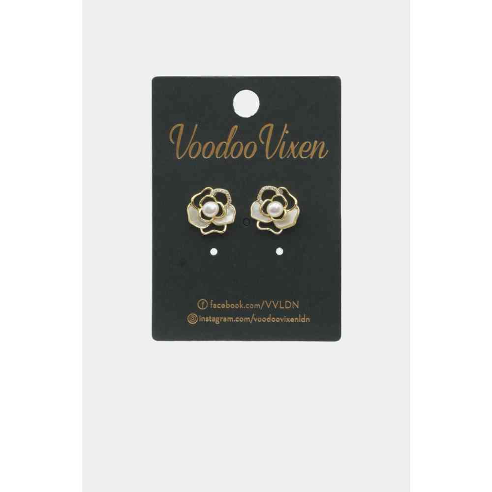 Voodoo Vixen - Cut Out Flower Stud Des boucles d'oreilles - Couleur or